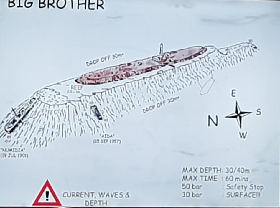 Vida a bordo en el Mar Rojo, Ruta Norte: punto de buceo Brother Islands
