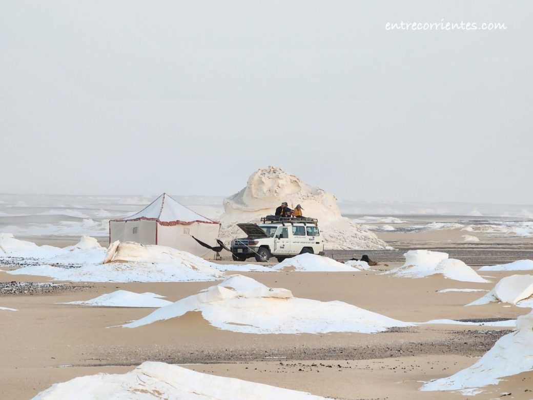 Campamento del tour de 2 días al desierto blanco de Egipto
