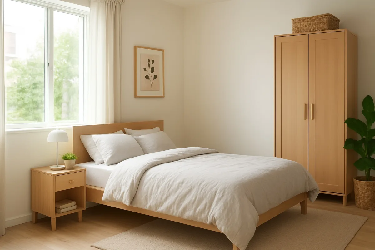 foto luminosa de una habitación de un intercambio de casas con Home Exchange