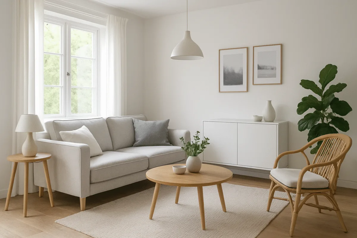 Salón moderno de un intercambio de casas usando Home Exchange