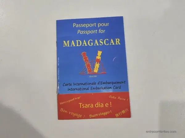 Tarjeta de salud de entrada a Madagascar
